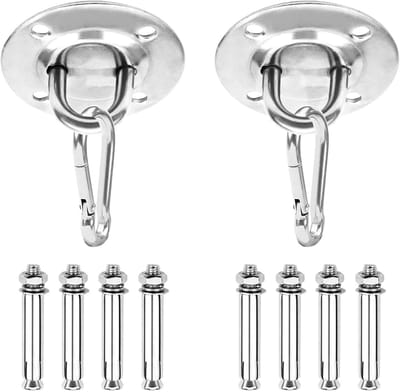 Set van 2 Heavy Duty Swing Haken voor Hangstoelen en Hangmatten - RVS Plafondmontage tot 500KG