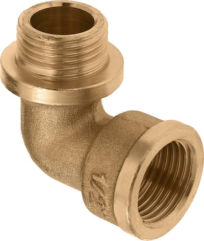 Bonfix messing knie met kraag - 1-1-4'' binnendraad x buitendraad