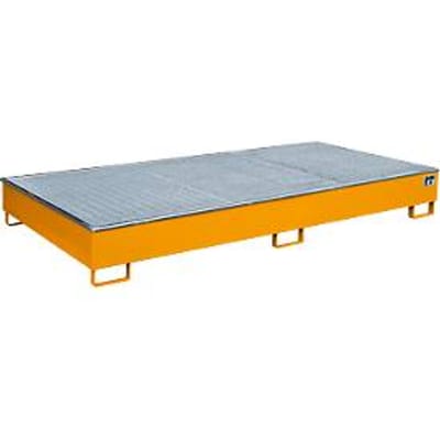 Bauer legbordbak RW-GR 2700-2 PE, met PE inzet, met rooster, L 2665 x B 1315 x H 305 mm, geel-oranje RAL 2000