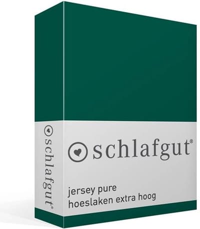 schlafgut Jersey Pure hoeslaken extra hoog - L - 140x200 - 160x220 690 Green Deep