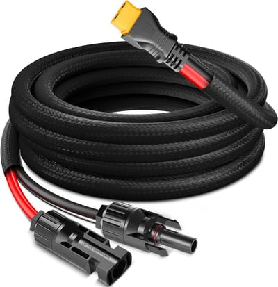 Zonne-oplaadkabel - Verlengkabel XT60 - Energievoorziening - XT60 Connectoren - 76 meter - Zwart