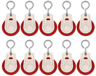 Set van 10 Mini Plastic Pulley Wheels voor DIY Projecten, Lichtgewicht Tuin Pulley Kit voor Kledinglijn en Landbouwtoepassingen