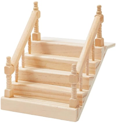 Dailygoods- Miniatuurtrap met Leuning 12x10,5x6cm - Trapaccessoires