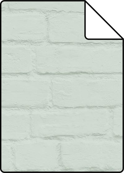 Proefstaal ESTAhome behang bakstenen mintgroen - 26,5 x 21 cm - 139193-S