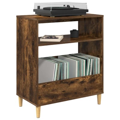 vidaXL - Platen - speler - standaard - Gerookt - eiken - 71 - x - 39,5 - x - 83 - cm