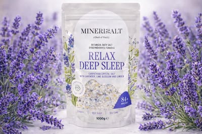 Minerisalt Relax deep sleep badzout van Praid met Lavendel, Lindebleosem en Citroenmelisse