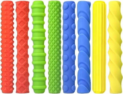 8 Stuks Silicone Pen Grip voor Kinderen, Anti-Stress Schrijftraining, Sensory Writing Hulp voor Links- en Rechtshandigen, Verbeter Grip en Comfort