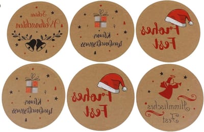 Ronde Kerstcadeau Stickers Set van 48 Stuks - Feestelijke Gift Labels voor Kerstmis, Versiering en Cadeauverpakking