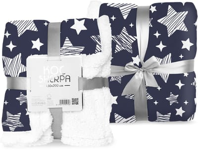 Faro Sherpa Fleece Deken, Star - 150 x 200 cm - Polyester