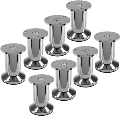 SOTECH 8 stuks meubelpoten TERRA hoogte 80 mm chroom gepolijst hoogte verstelbaar tot max. 15 mm, belastbaar tot 250 kg / per voet