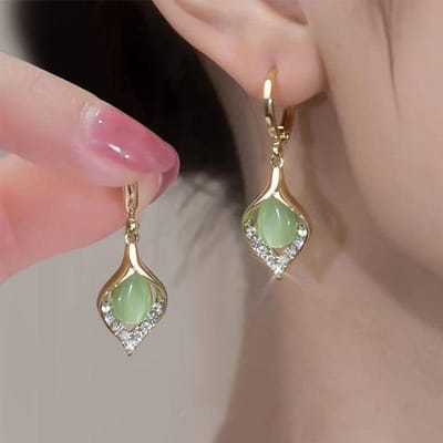 Prachtige Multicolor Zirkoon Druppel Oorbellen Voor Vrouwen - Fijne Sieraden Voor Elke Gelegenheid Hoop Oorbel Dames Feestsieraden brown