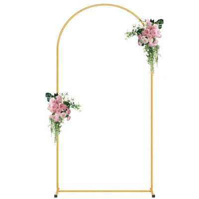 1,8 meter hoge trouwboog/achtergrondstandaard - voor feesten - ballonnenboogstandaard - trouwbogen voor de ceremonie - metalen boog/achtergrondstandaard voor bruids- en babyshowers - gouden deurkozijndecoratie voor verjaardagsfeestjes