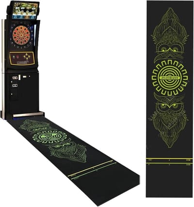 Dartmat Vloerbeschermer - Dart Werplijn - Dartvaardigheid Oefenen - Niet-krullend Schokabsorberend - 295 x 70 cm - Zwart