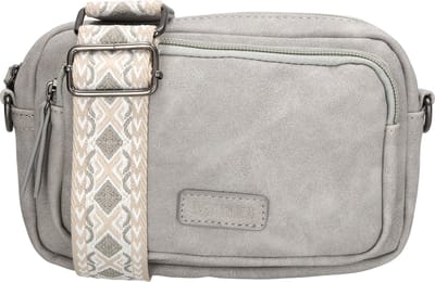 Beagles Malaga Crossbody Schoudertas met Trendy Schouderband - Handig Formaat - Ritsvakken - Lichtgrijs