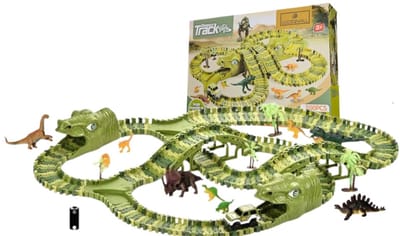 Goodz4All Dino Autobaan - Flexibele racebaan met auto en dinosaurussen