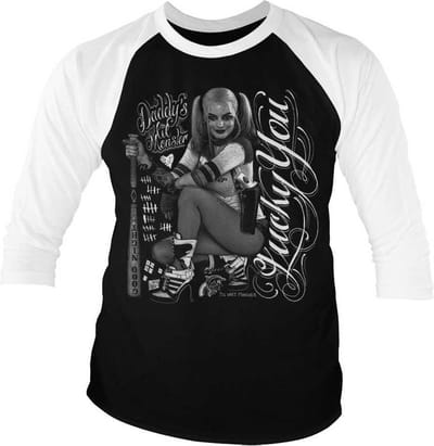DC Comics Suicide Squad Raglan top -S- Harley Quinn - Lucky You Zwart/Wit