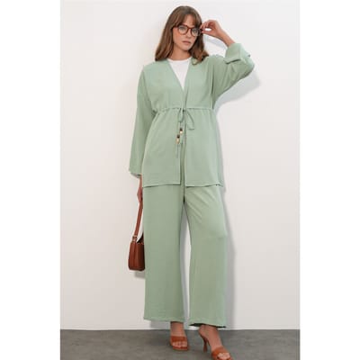 Twee-delige Wijde Pantalon Kimono Set