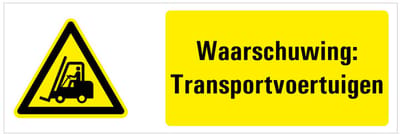 Tekstbord waarschuwing transportvoertuigen - kunststof 200 x 75 mm