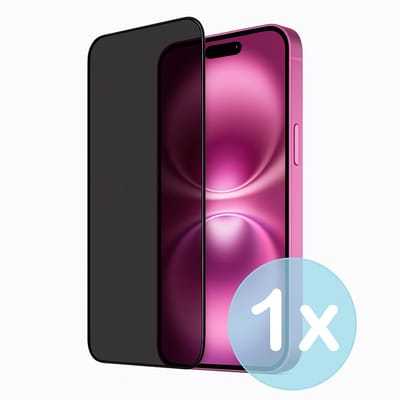 Privacy Screenprotector Geschikt voor iPhone 16 Plus – Anti-Gluren – Krasbestendig Gehard Glas 9H – Volledige Dekking – FuturiQ