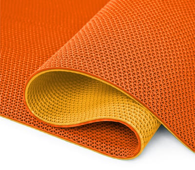 Rubbermagazijn - Antislipmat voor kleedruimtes en zwembaden - 500x120cm - Badmat - oranje/geel