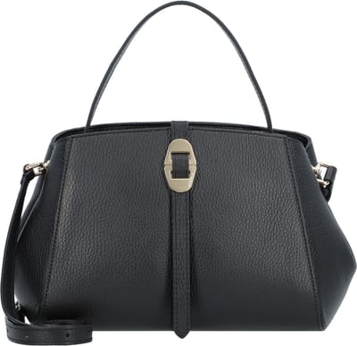 COCCINELLE Leren Handtas Schoudertas Chara Handbag Grained Leather Noir Zwart