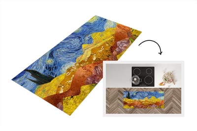 Keukenloper - Loper keuken - Van Gogh - Kunst - Collage - 120x50 cm - Keukenloper vinyl