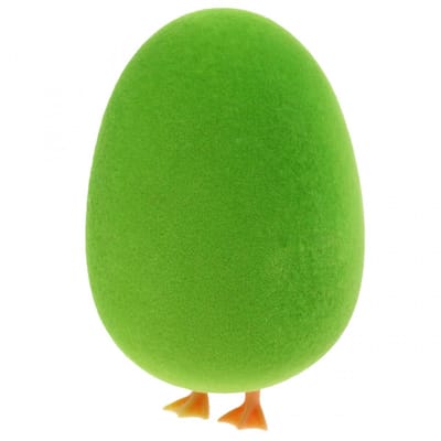 Paasei decoratie met pootjes Paasei decoratie ei groen H13cm 4 stuks,