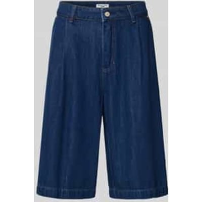 Korte jeans met wide leg van mix van katoen en lyocell