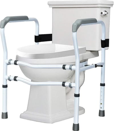 Trendmix Universeel Toiletframe Opstahulp - Toiletstoel - Verstelbare WC-steunhulp Met Antislip Handgreep – 48 x 65 x 84 cm