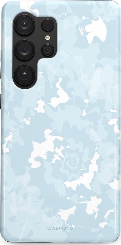 Casetastic Hoesje Geschikt voor Samsung S25 Ultra - Stijlvolle Beschermende Duo-layer Case - Blauwe wervels