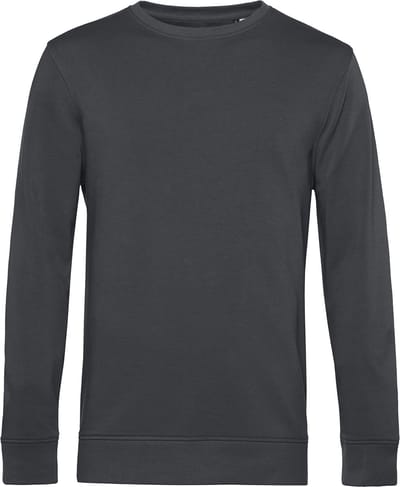 Organic Inspire Crew Neck Sweater B&C Collectie Asphalt Grijs maat XS