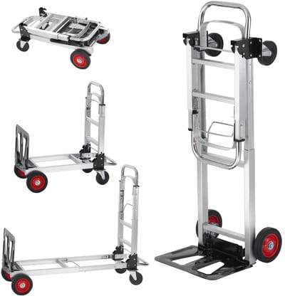 Archi Opvouwbare Steekwagen – Trolley - 2-in-1 – Tot 181 kg – Aluminium Transportkar Met Wielen – Magazijn, Verhuizen Transport
