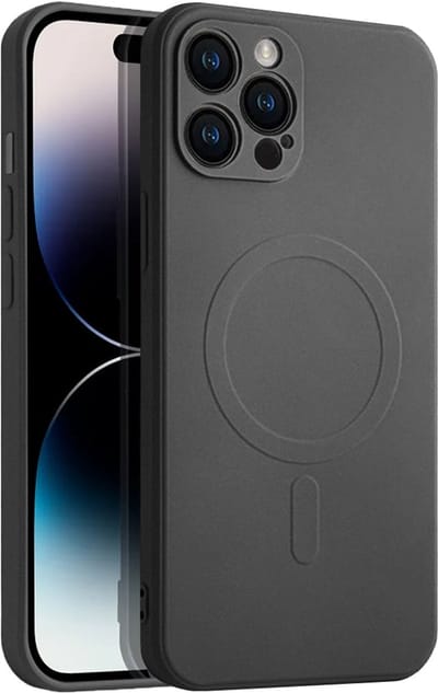 Casify Siliconen Hoesje geschikt voor MagSafe iPhone 12 Pro Max Hoesje - Zwart