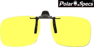 Polar Specs® 42x132 mm. Aluminium Opklapbare Voorhanger – Clip on Nachtbril – Brilclip – Voorzetbril – Polariserend Geel Cat.1 – Unisex