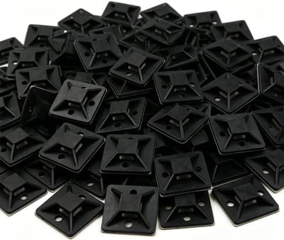 Kabelbinderhouder zelfklevend - 100 stuks - zwart 20 x 20 mm - sterke plakstrips - kabelbeheer zonder boren - ShopVlot