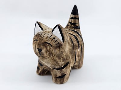 Kat Staand 9x7.5cm naturel white black