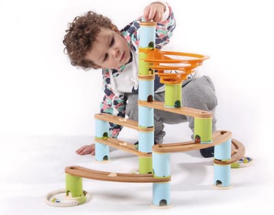 LOEF - educatieve knikkerbaan - duurzaam speelgoed - bamboe eco+ - advanced kit - marble mania
