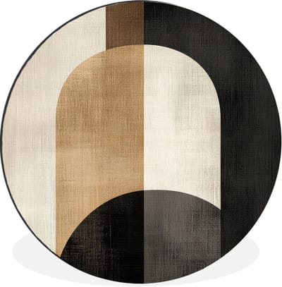 WallCircle - Wandcirkel - Muurcirkel - Geometrische - Vormen - Wit - Aluminium - Dibond - 30x30 cm - Binnen en Buiten