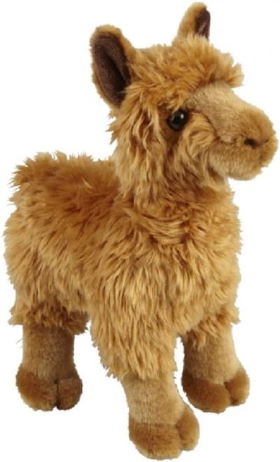 Ravensden Pluche knuffel dier Alpaca - bruin - 28 cm - Alpacas boerderij knuffelbeesten