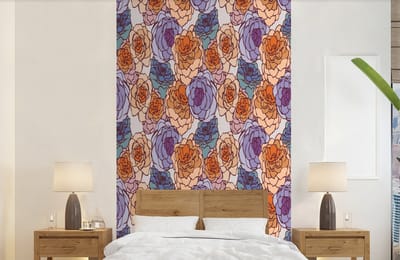 Behang - Fotobehang Patroon - Bloem - Art Nouveau - Breedte 150 cm x hoogte 240 cm