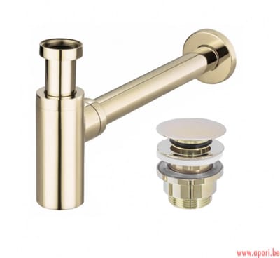 REA Wastafel Sifon Compact en Clickwaste - Goud