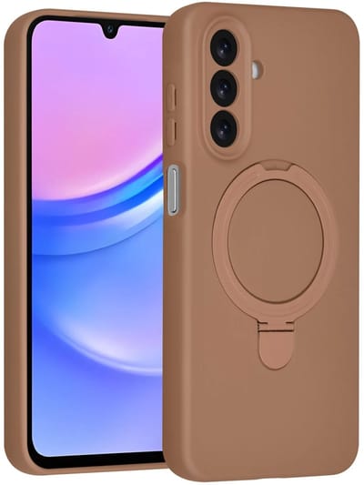 Backcover Hoesje Geschikt voor: Samsung Galaxy A17 5G & Samsung Galaxy A26 Volledig Dekkende Schokbestendige Siliconen Backcover met Ringstandaard – 360° Bescherming - Desert Brown