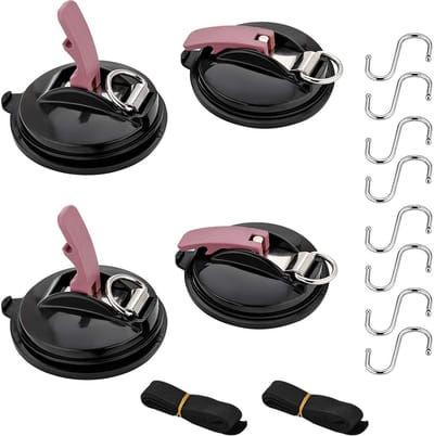Set van 4 Zuignappen voor Auto tot 22 kg - Ideaal voor Zonnevisors, Zeilen en Voertuighoezen