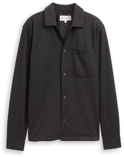 Tom Tailor Denim - Overshirt met borstzak - Maat XXL - black twill