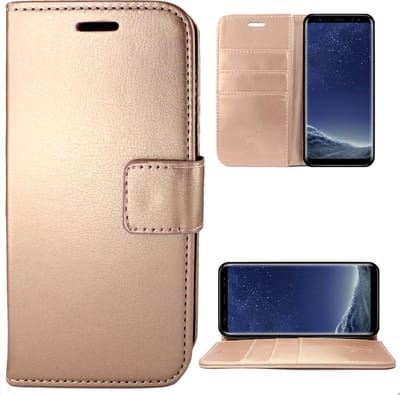 Hoesje geschikt voor Samsung S8 Plus - Book Case Kunstleer Wallet Roségoud