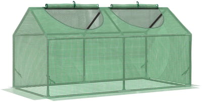 REDOM - Kweekkas - Met Oprolbare Ramen - Voor Tuin - Staal - Groen - 120 X 60 X 60 Cm