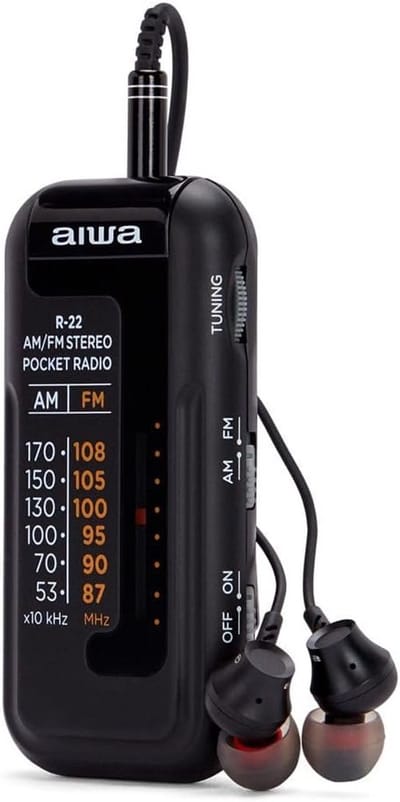 Draagbare FM/AM Zakradio met Oortelefoon - Compact en Draadloos Luisteren