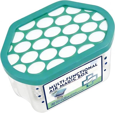 Stofverwijderingsdoos - Luchtzuiveraar Organizer - Binnenhuis Verfrissen - Automatisch Stofzuigend - 13x10x7 cm - Wit
