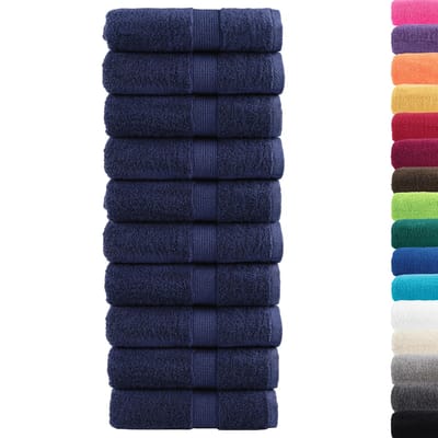 vidaXL - Premium - washandjes - SOLUND - 10 - stuks - marineblauw - 30x30 - cm - 600 - g/m²