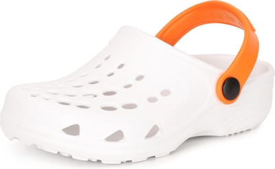 Ladeheid Clogs Kinderen - Tuinschoenen - Lichte - Kinderschoenen - Meisjes - Jongens - Wit/Oranje - 22/23 - LA-CA-FTKIDS